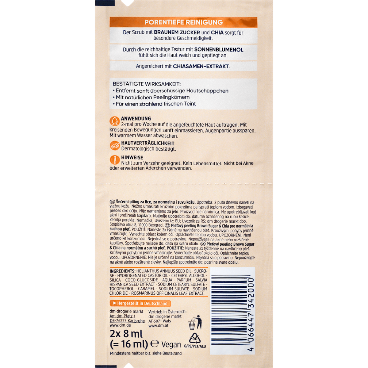 Balea Brown Sugar Scrub sachets
