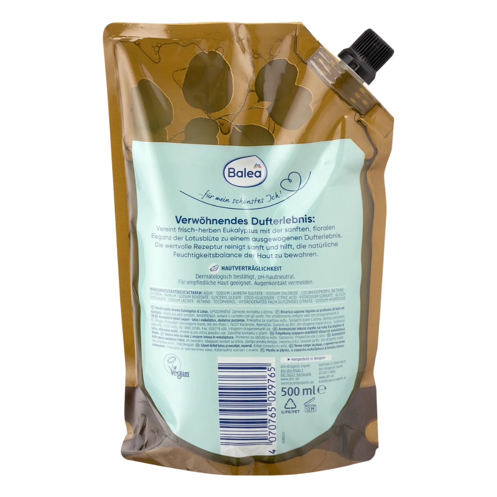 Balea Liquid Soap Eucalyptus & Lotus Refill Pack – 500 ml