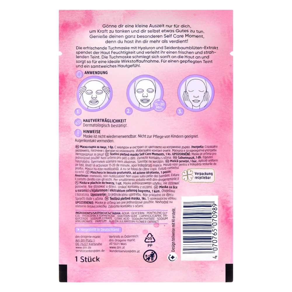 Balea Sheet Mask "Selfcare Moments" – 1 pc