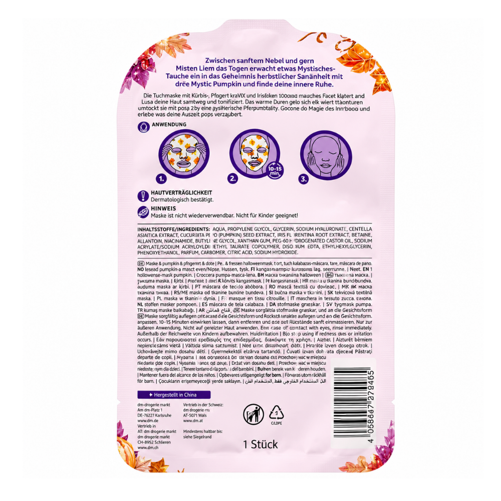 Balea Printed Sheet Mask "Mystic Pumpkin" – 1 pc