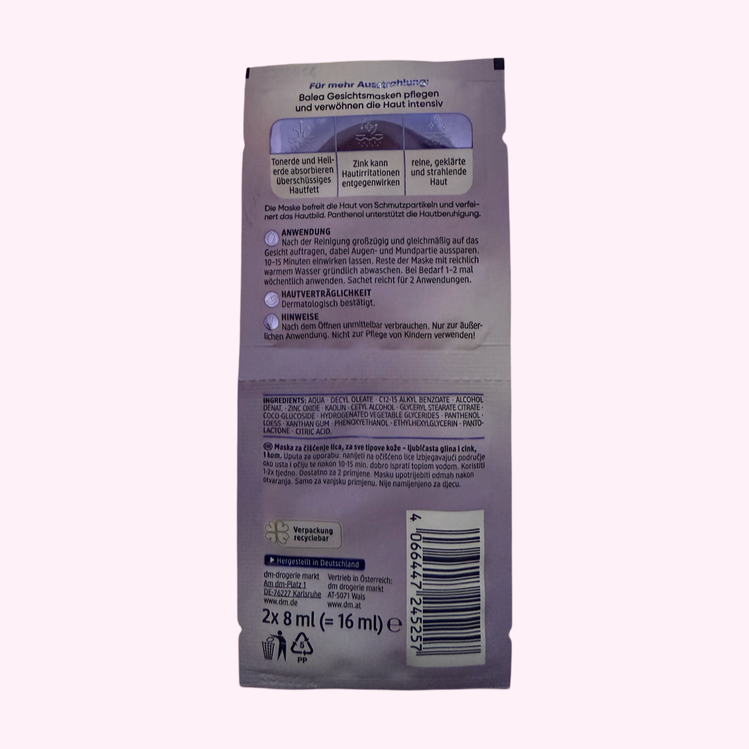 CLAY (MUD) FACE MASK - BALEA - 2 X 8ml