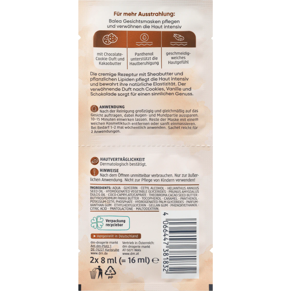 CHOCOLATE COOKIE FACE MASK