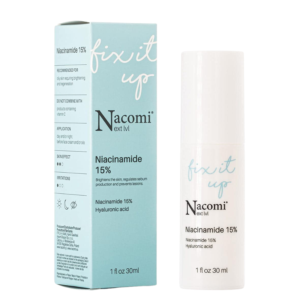 🎁 FACE SERUM - NIACYNAMIDE 15% FIX IT UP - 30 ml - Vegan - NACOMI (100% off)
