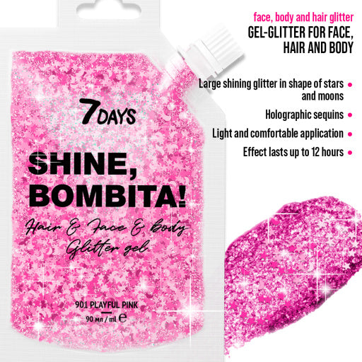 GEL GLITTER FOR FACE, HAIR & BODY - PINK