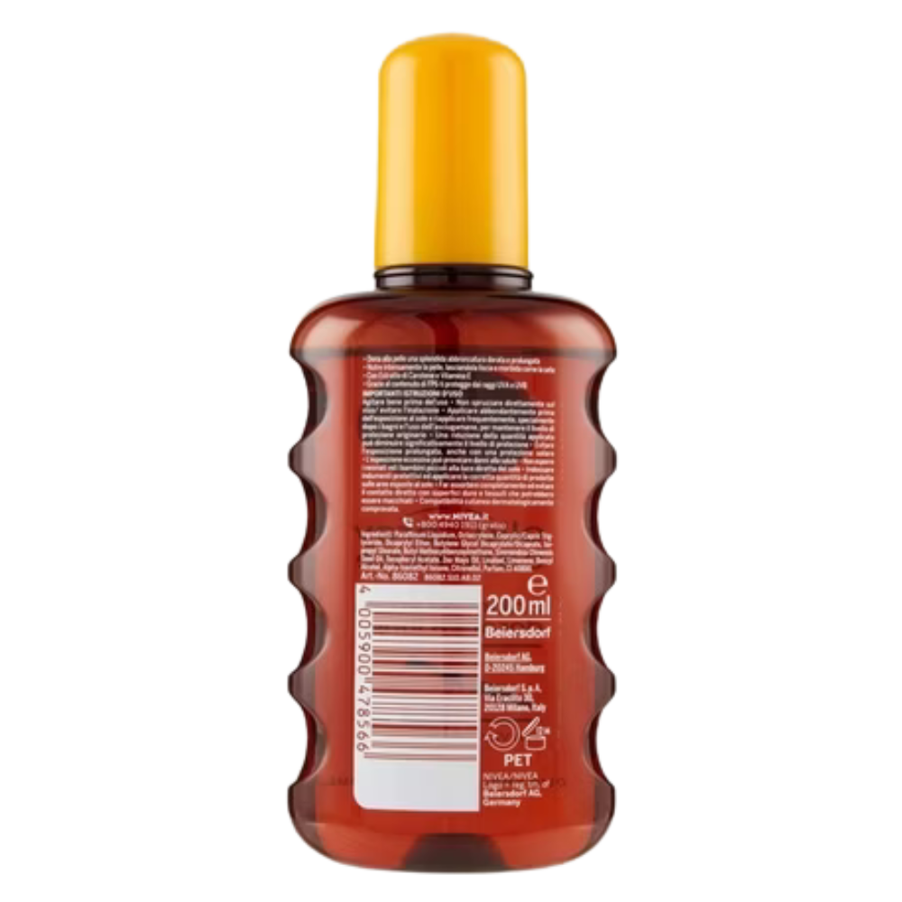 Nivea Sun Carotene Oil Spray Deep Tanning Skin Hydrates 200 ml