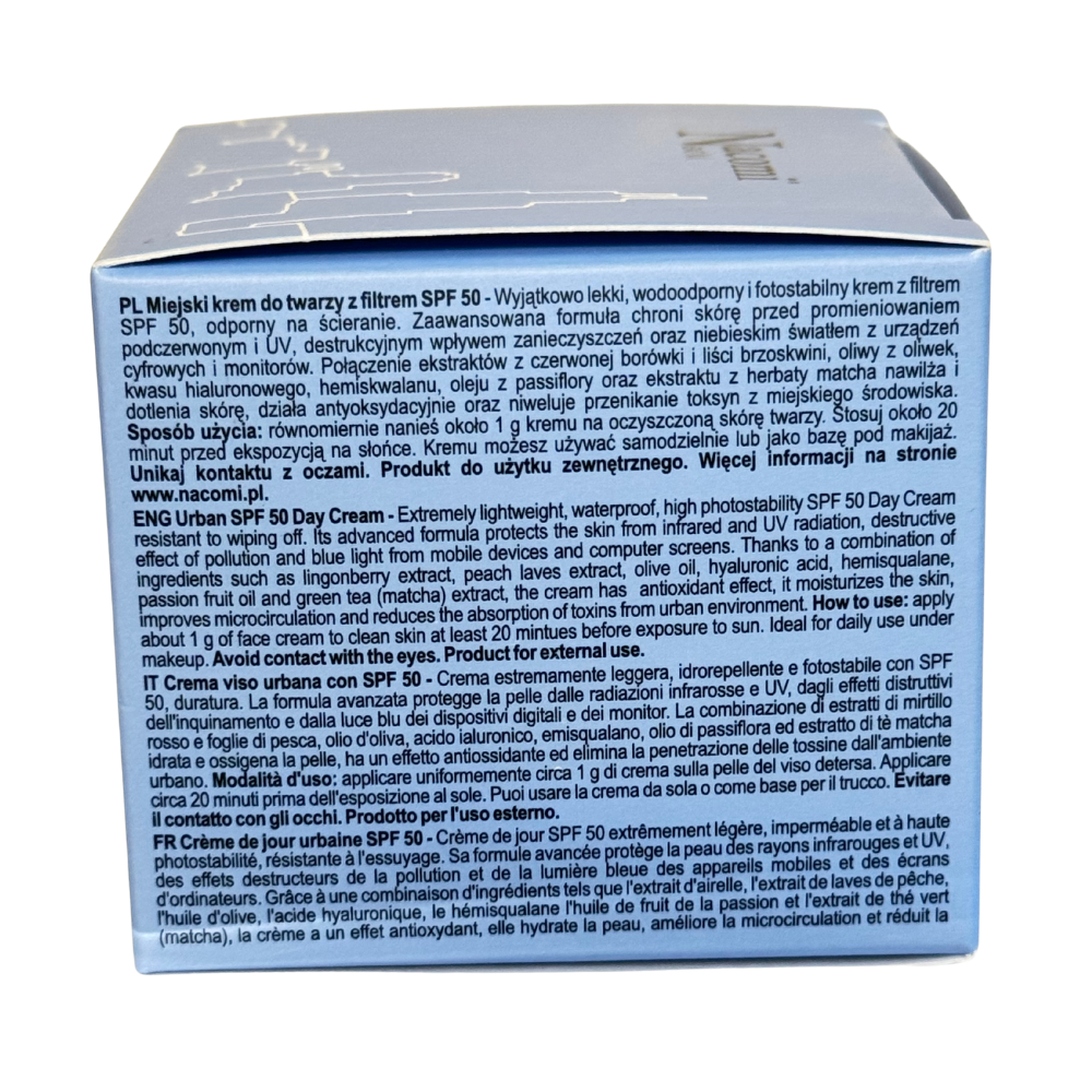 NACOMI - DAY CREAM SPF 50 - CITY - 50ml - Vegan