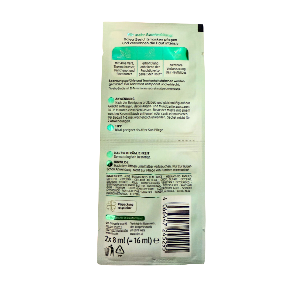 Hydrating aloe vera facial mask