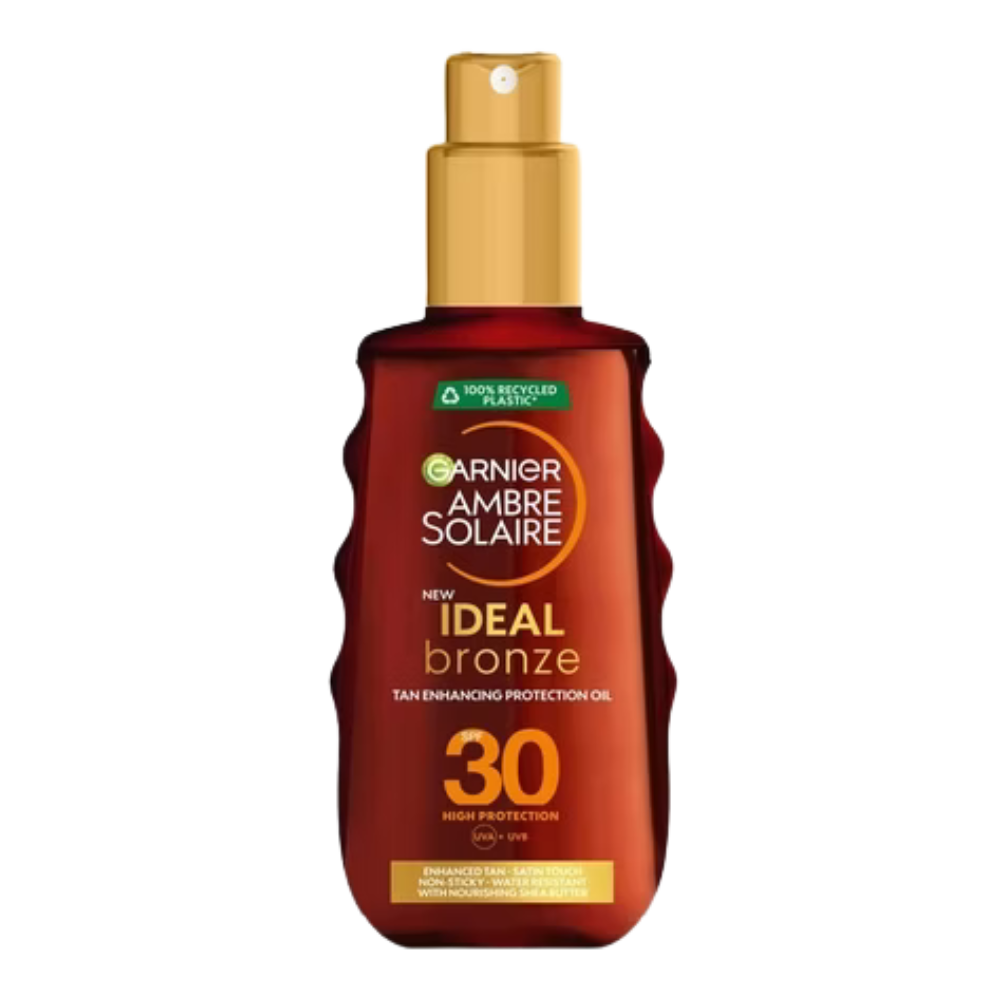 Garnier Ambre Solaire Ideal Bronze Protective Oil Sun Cream Spray SPF30 with Shea Butter 150ml