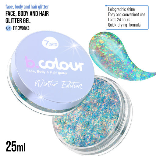 GEL GLITTER FOR FACE, HAIR & BODY - FIREWORKS - B.COLOUR