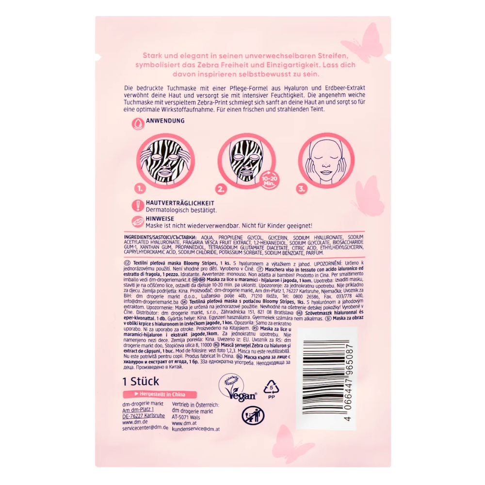 Balea Sheet Mask "Bloomy Stripes" – 1 pc – view 3