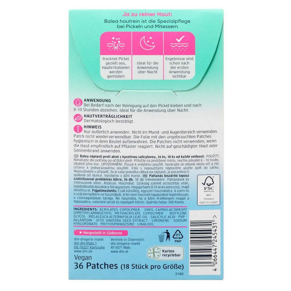 Balea Anti-Blemish Patches "Hautrein" (Clear Skin) – 36 pcs – view 3