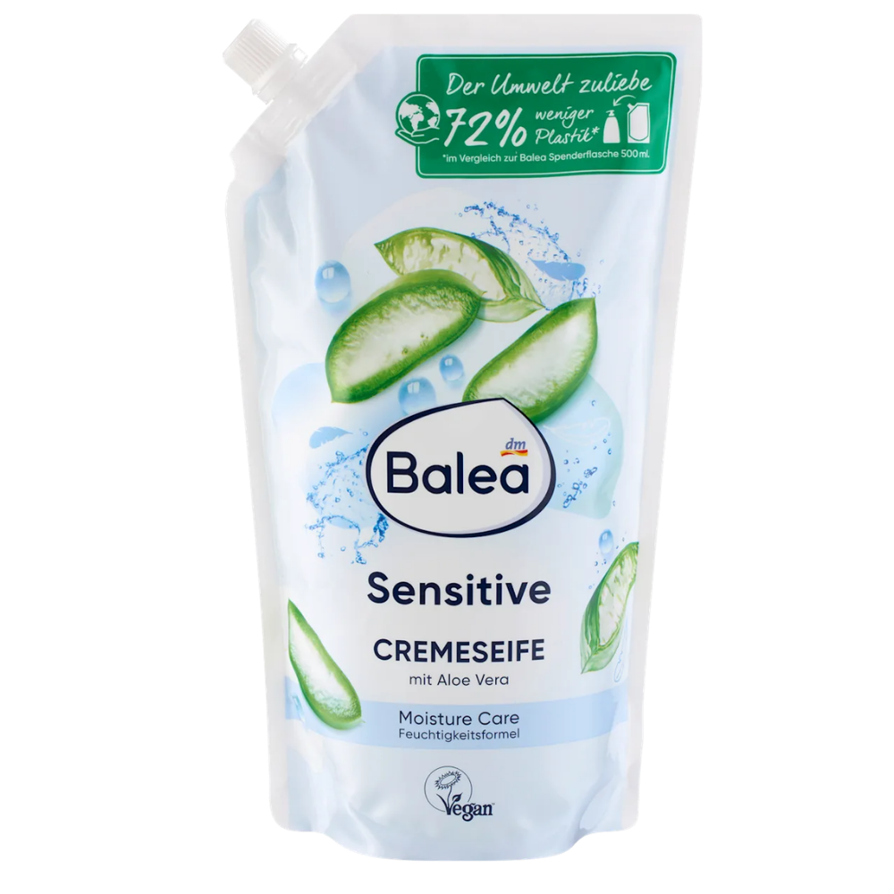 Balea Cream Soap Sensitive with Aloe Vera Refill Pack – 850 ml