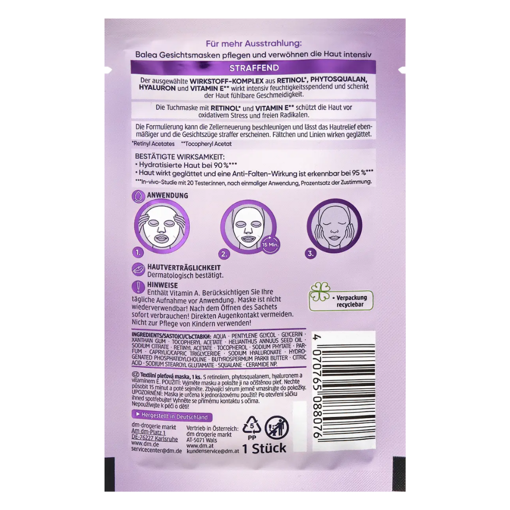 Balea Sheet Mask Retinol – 1 pc
