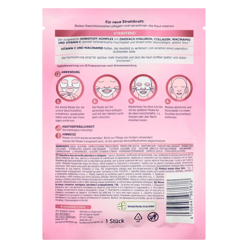 Balea Glass Skin Collagen Mask – 1 pc
