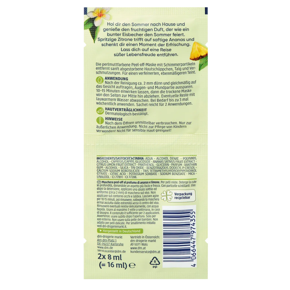 Balea Peel-Off Face Mask "Lemon Lover" (2x8ml) – 16 ml – view 2