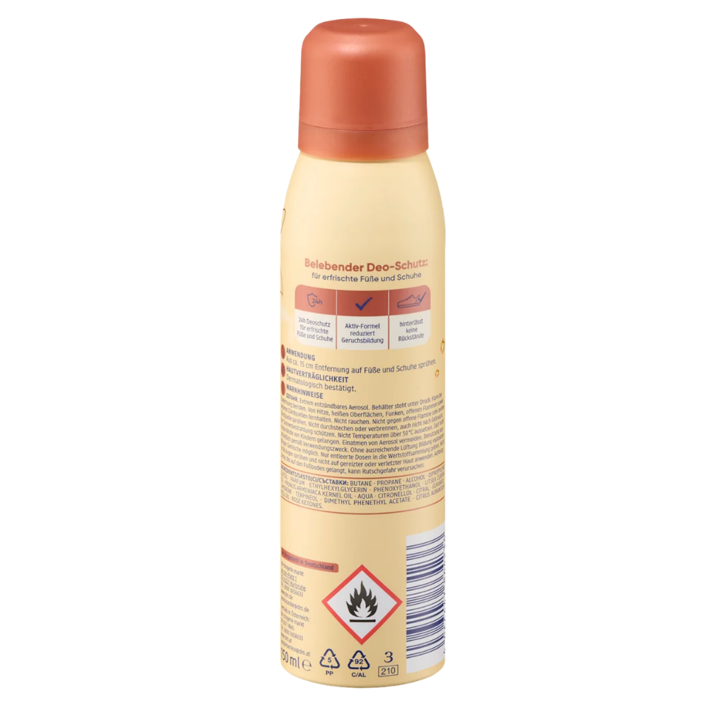Foot and shoe deodorant spray