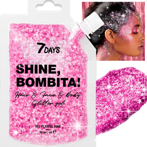 GEL GLITTER FOR FACE, HAIR & BODY - PINK