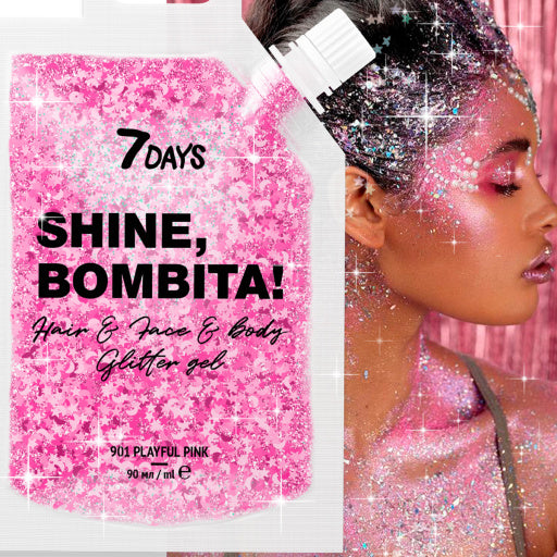 GEL GLITTER FOR FACE, HAIR & BODY - PINK
