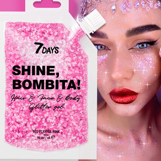 GEL GLITTER FOR FACE, HAIR & BODY - PINK