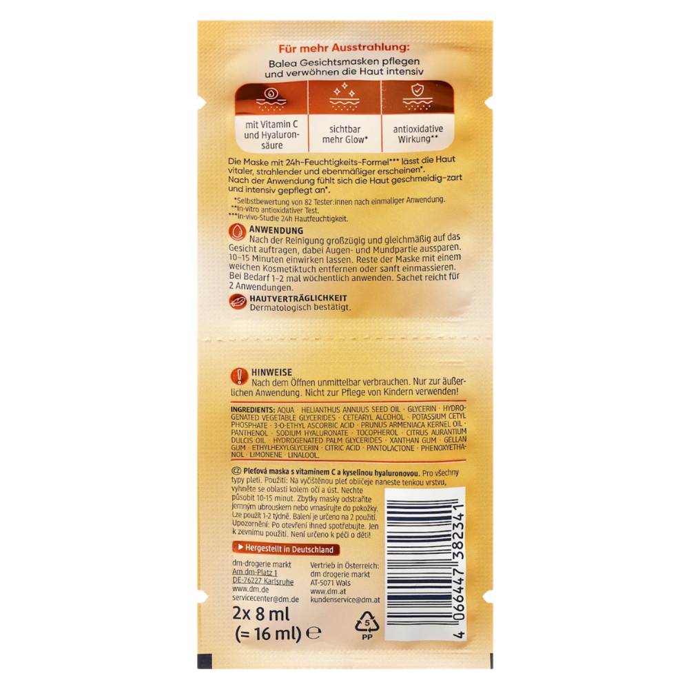 BALEA - VITAMIN C FACE MASK - 2 x 8ml