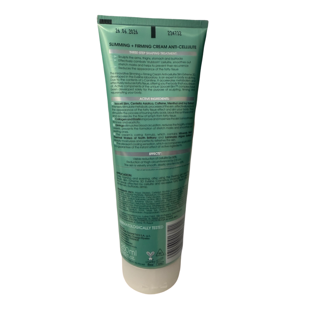 EVELINE SLIM EXTREME SLIMMING + FIRMING CREAM ANTICELLULITE - 250 ml