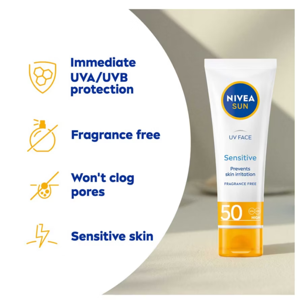 Nivea Sun Face Cream for Sensitive Skin with High Protection SPF 50 50ml